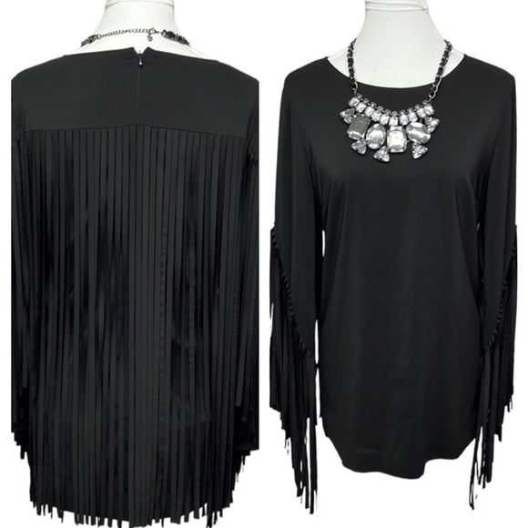 Carmen Marc Valvo Fringed Blouse - Picture 6 of 6